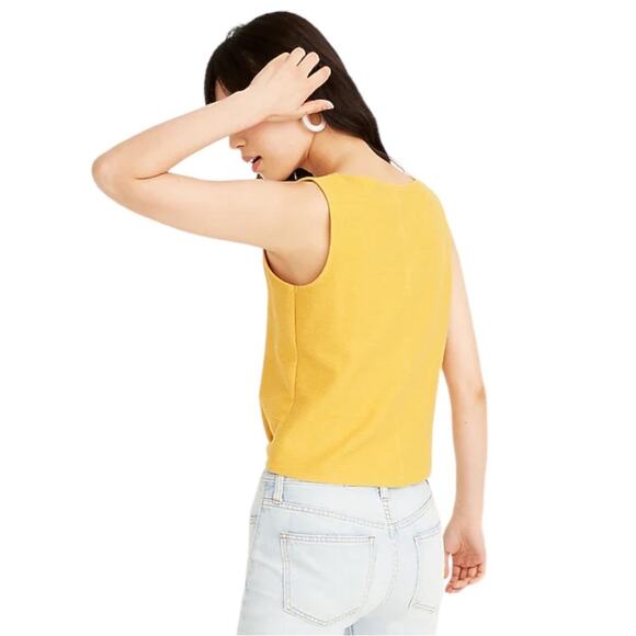 Texture And Tread  Madewell Button Front Tie Cotton Tank Top Size L - Picture 2 of 13